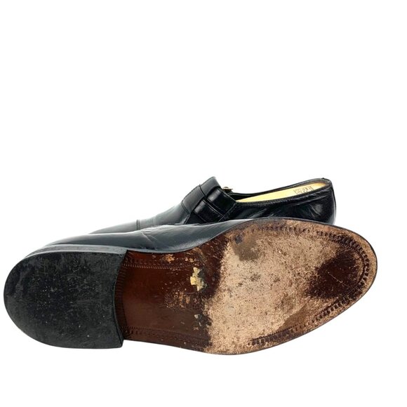 FRATELLI Footwear Black Leather Double Monk Strap Cap Toe Dress Shoes - Picture 6 of 9